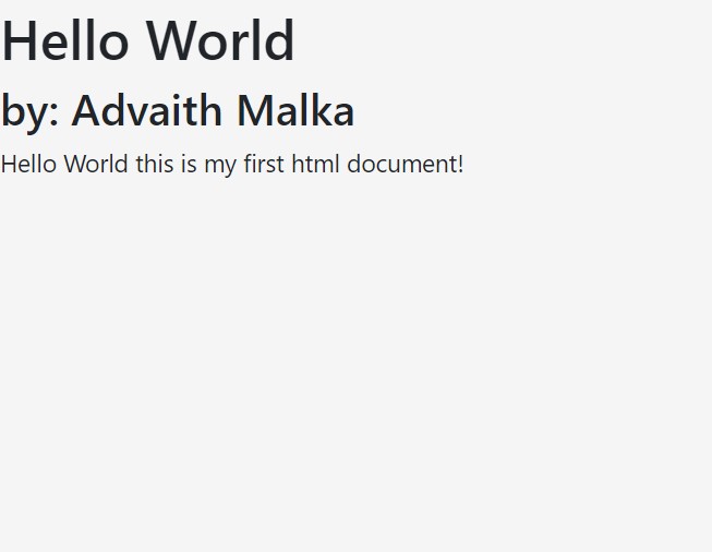 First HTML page