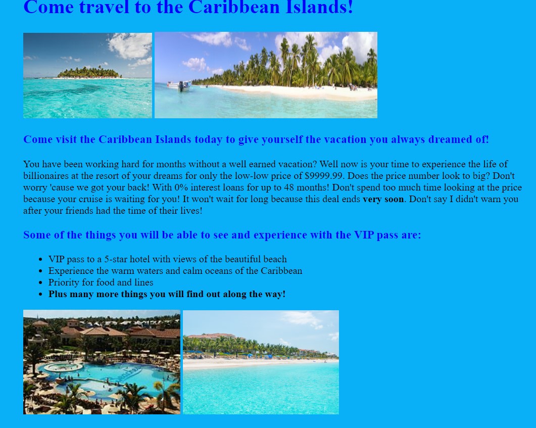 Travel company ad
