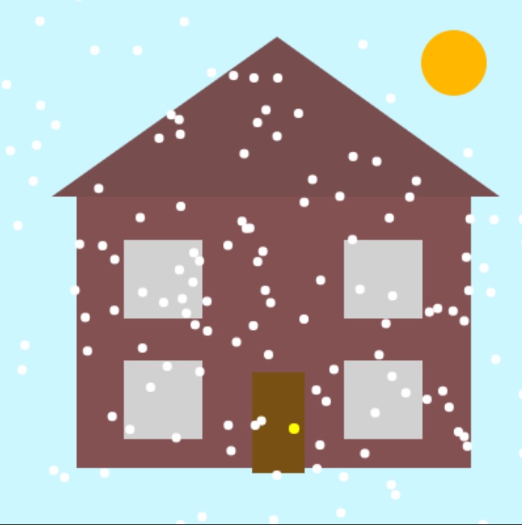 snowy house
